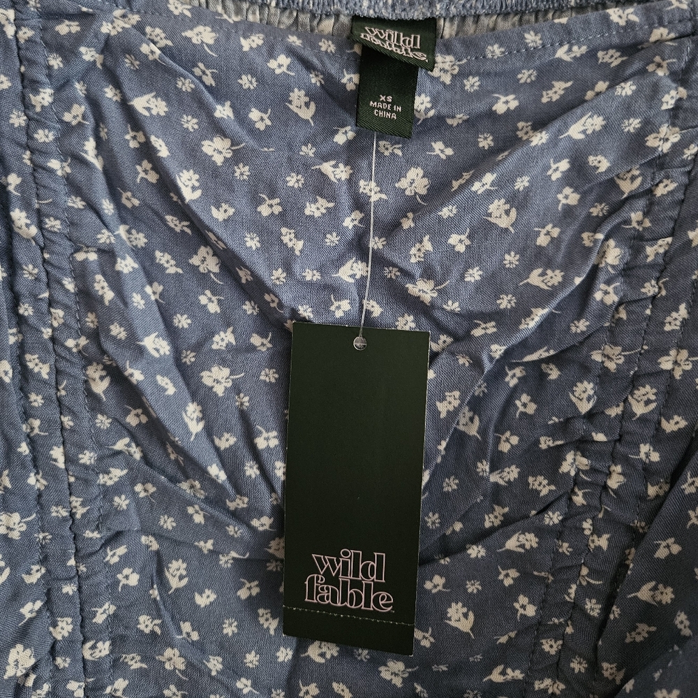 New Wild Fable Women's Blue And White Floral Dress Size XS - Picture 2 of 5
